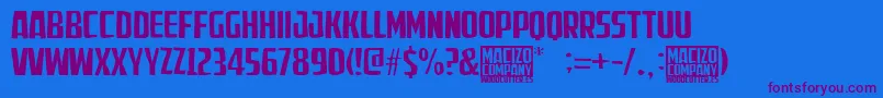 MacizoCompany Font – Purple Fonts on Blue Background