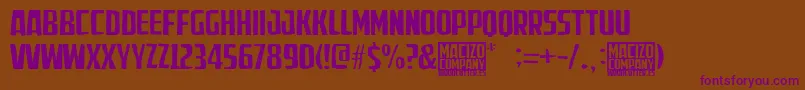 MacizoCompany Font – Purple Fonts on Brown Background