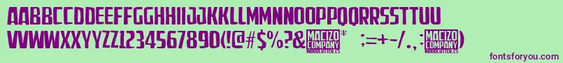 MacizoCompany Font – Purple Fonts on Green Background