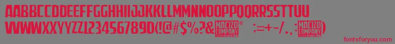 MacizoCompany Font – Red Fonts on Gray Background