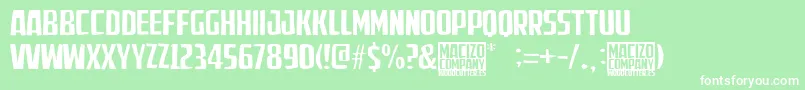MacizoCompany Font – White Fonts on Green Background