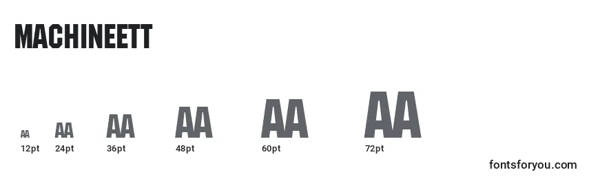Machineett Font Sizes