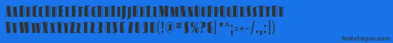 AvondaleScCond-fontti – mustat fontit sinisellä taustalla