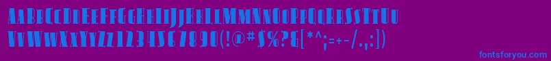 AvondaleScCond Font – Blue Fonts on Purple Background