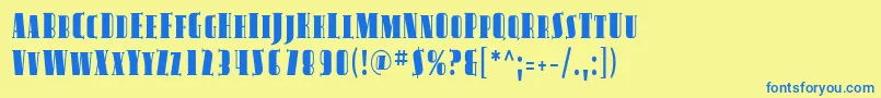 AvondaleScCond Font – Blue Fonts on Yellow Background