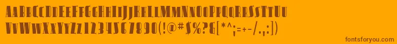 AvondaleScCond-Schriftart – Braune Schriften auf orangefarbenem Hintergrund