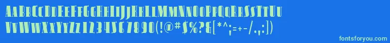 AvondaleScCond Font – Green Fonts on Blue Background