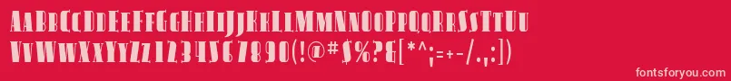 AvondaleScCond Font – Pink Fonts on Red Background
