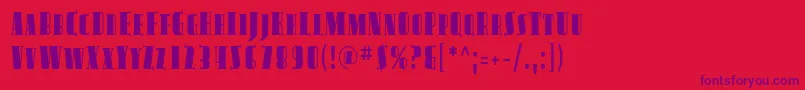 AvondaleScCond Font – Purple Fonts on Red Background