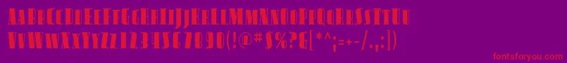AvondaleScCond Font – Red Fonts on Purple Background
