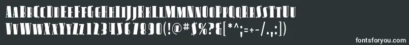AvondaleScCond-fontti – valkoiset fontit mustalla taustalla