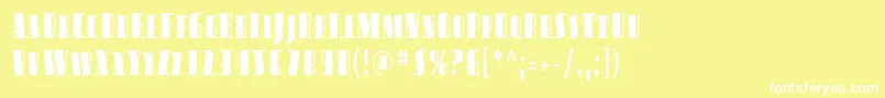 AvondaleScCond Font – White Fonts on Yellow Background