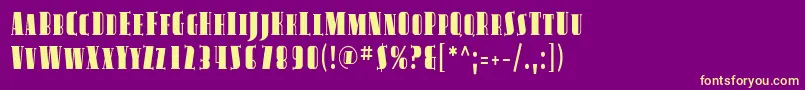 AvondaleScCond Font – Yellow Fonts on Purple Background