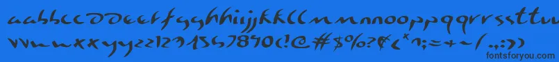 EagleclawExpanded Font – Black Fonts on Blue Background