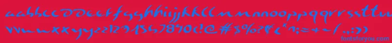 EagleclawExpanded Font – Blue Fonts on Red Background