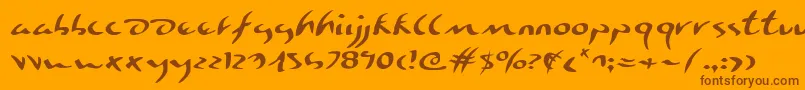 EagleclawExpanded Font – Brown Fonts on Orange Background