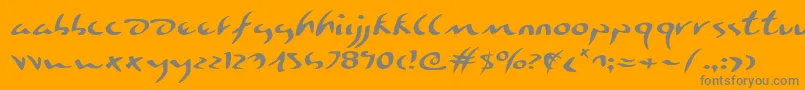 EagleclawExpanded-Schriftart – Graue Schriften auf orangefarbenem Hintergrund