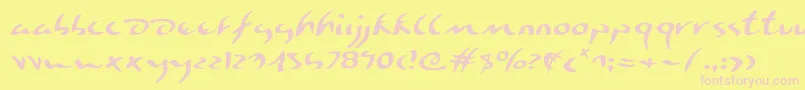 EagleclawExpanded Font – Pink Fonts on Yellow Background