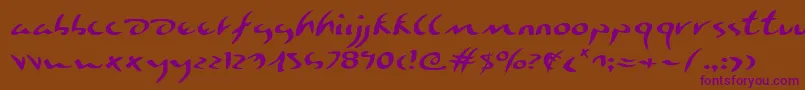 EagleclawExpanded Font – Purple Fonts on Brown Background