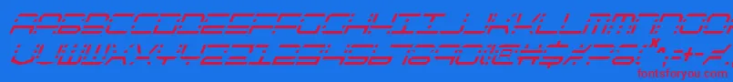 QuickquickCondensedItalic Font – Red Fonts on Blue Background