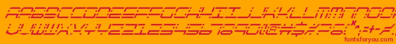 QuickquickCondensedItalic Font – Red Fonts on Orange Background