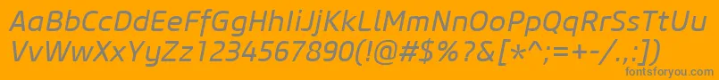 CoreSansM45RegularItalic Font – Gray Fonts on Orange Background