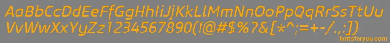 CoreSansM45RegularItalic Font – Orange Fonts on Gray Background