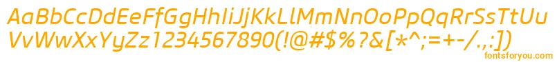 CoreSansM45RegularItalic Font – Orange Fonts on White Background