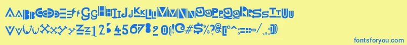 ZanyWhateverItMeans Font – Blue Fonts on Yellow Background