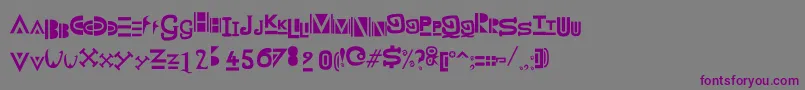 フォントZanyWhateverItMeans – 紫色のフォント、灰色の背景