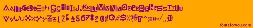 ZanyWhateverItMeans-Schriftart – Violette Schriften auf orangefarbenem Hintergrund