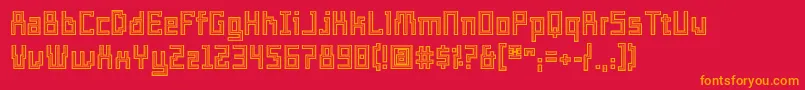 TemploKolegio Font – Orange Fonts on Red Background