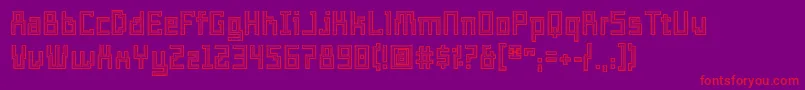 フォントTemploKolegio – 紫の背景に赤い文字