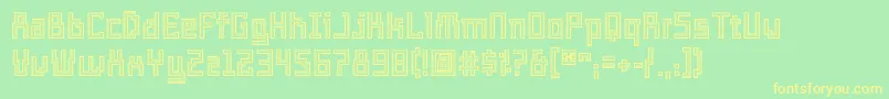 TemploKolegio Font – Yellow Fonts on Green Background