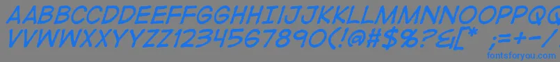 DigitalstripItalic Font – Blue Fonts on Gray Background