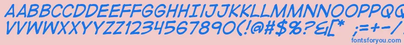 DigitalstripItalic Font – Blue Fonts on Pink Background