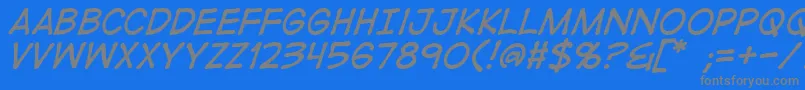 DigitalstripItalic Font – Gray Fonts on Blue Background