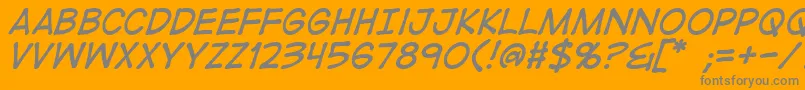 DigitalstripItalic Font – Gray Fonts on Orange Background