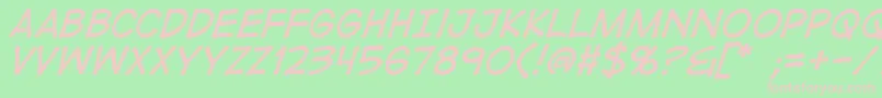 DigitalstripItalic Font – Pink Fonts on Green Background