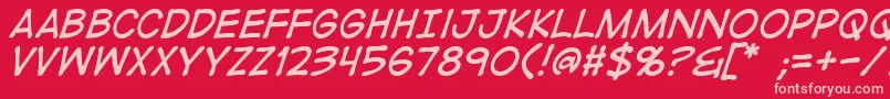 DigitalstripItalic Font – Pink Fonts on Red Background