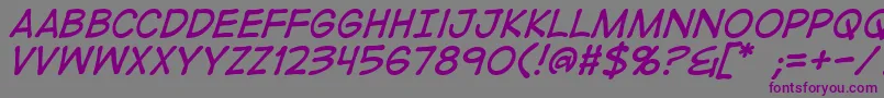 DigitalstripItalic Font – Purple Fonts on Gray Background