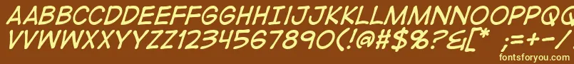 DigitalstripItalic Font – Yellow Fonts on Brown Background