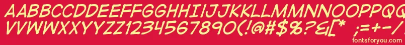 DigitalstripItalic Font – Yellow Fonts on Red Background