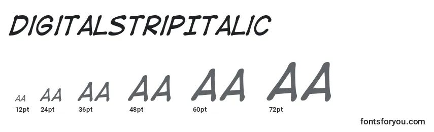 DigitalstripItalic Font Sizes