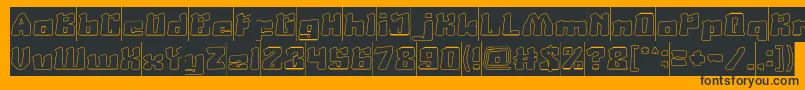 AgeOfScienceAndTechnologyHollowInverse Font – Black Fonts on Orange Background