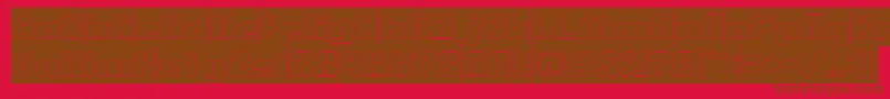 AgeOfScienceAndTechnologyHollowInverse Font – Brown Fonts on Red Background