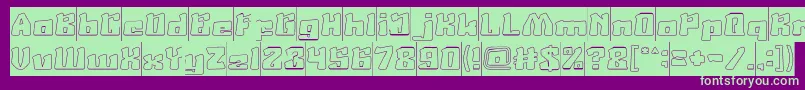 AgeOfScienceAndTechnologyHollowInverse Font – Green Fonts on Purple Background