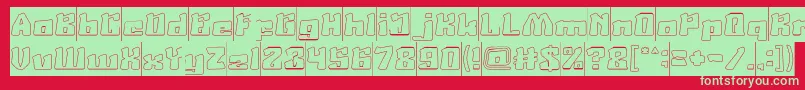 フォントAgeOfScienceAndTechnologyHollowInverse – 赤い背景に緑の文字