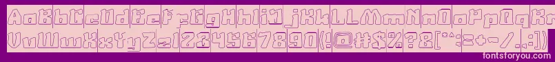 AgeOfScienceAndTechnologyHollowInverse-Schriftart – Rosa Schriften auf violettem Hintergrund