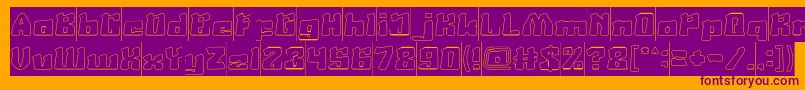 AgeOfScienceAndTechnologyHollowInverse Font – Purple Fonts on Orange Background
